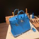 エルメスバーキン 25センチシェブルミゾル  Chevre ブルーフリーダ0F /Blue Frida シルバー金具 全手縫いbirkin25-168