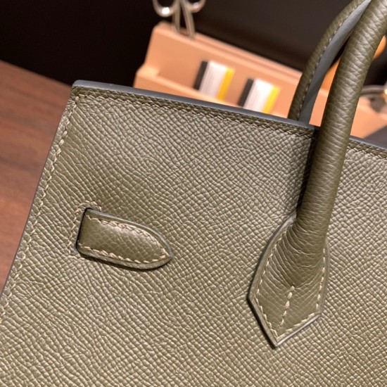 エルメスバーキン 25 外縫い ヴェールグリスC6 Vert Gris 全手縫いbirkin25-w019