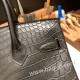 エルメスバーキン 30センチCrocodileso blackBlack Hardwarebirkin30-007 全手縫い