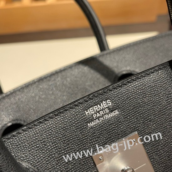 エルメスバーキン 30センチヴォーエプソン Epsom 89/Black (Noir) ブラックシルバー金具 birkin30-026 全手縫い