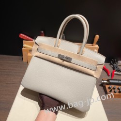 エルメスバーキン 30センチトゴ Togo 80/Pearl Greyパールグレーシルバー金具 birkin30-027 全手縫い