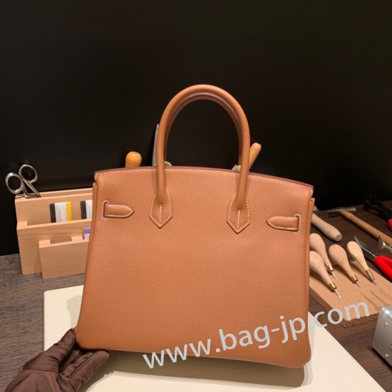 エルメスバーキン 30センチトゴ Togo 37/Gold ゴールドシルバー金具 birkin30-030 全手縫い