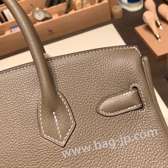 エルメスバーキン 30センチトゴ Togo 18/Étoupe Grey エトゥープゴールド金具 birkin30-035 全手縫い