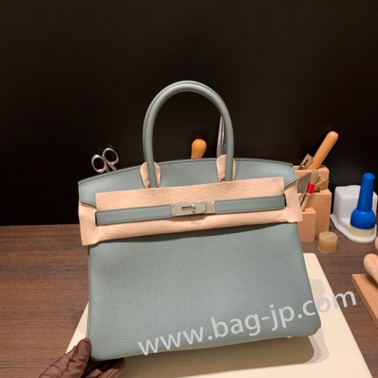 エルメスバーキン 30センチトゴ Togo 63/Vert Amande  ヴェールアマンドシルバー金具 birkin30-041 全手縫い