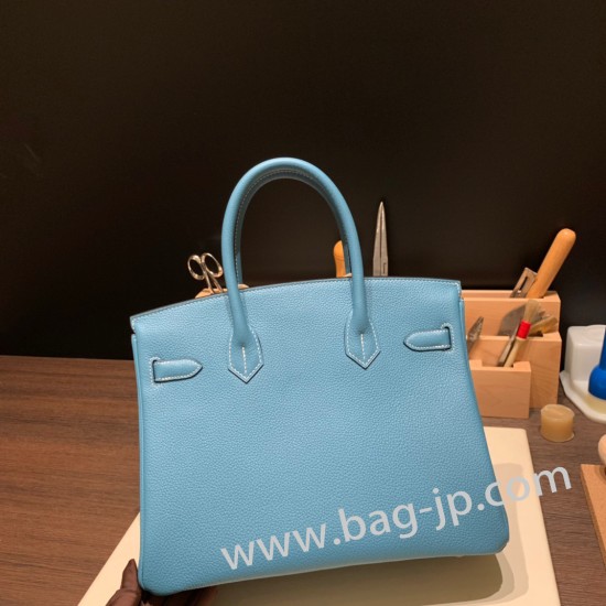 エルメスバーキン 30センチトゴ Togo 75/Blue Jean  ブルージーンゴールド金具 birkin30-043 全手縫い