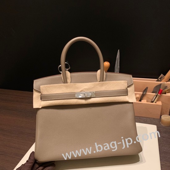 エルメスバーキン 30センチトゴ Togo 18/Étoupe Grey エトゥープシルバー金具 birkin30-044 全手縫い