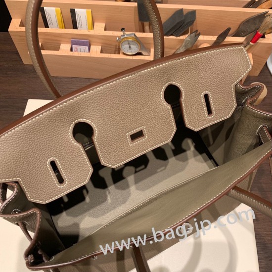 エルメスバーキン 30センチトゴ Togo 18/Étoupe Grey エトゥープシルバー金具 birkin30-044 全手縫い