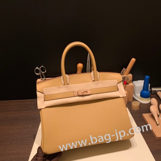 エルメスバーキン 30センチトゴ Togo 4B/Biscuit ビスキュイゴールド金具 birkin30-046 全手縫い