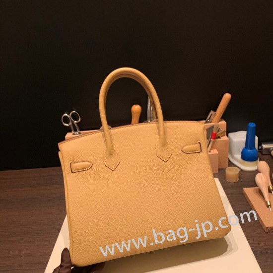 エルメスバーキン 30センチトゴ Togo 4B/Biscuit ビスキュイゴールド金具 birkin30-046 全手縫い