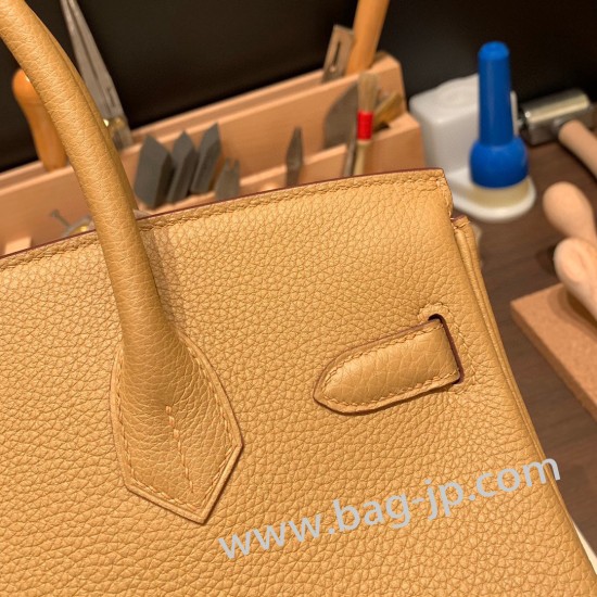 エルメスバーキン 30センチトゴ Togo 4B/Biscuit ビスキュイゴールド金具 birkin30-046 全手縫い