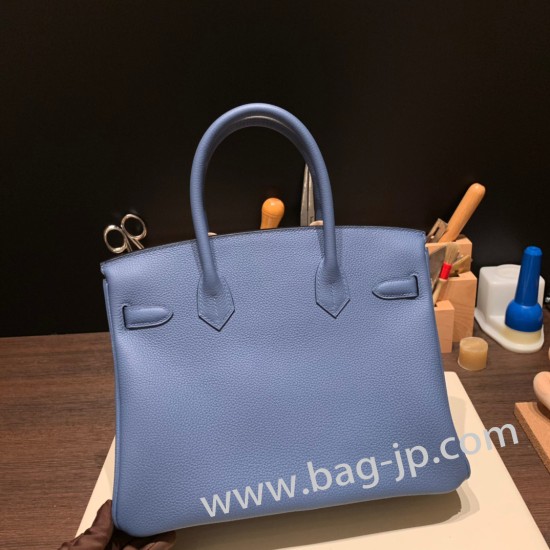 エルメスバーキン 30センチトゴ Togo R2/Blue Agate ブルーアガットゴールド金具 birkin30-052 全手縫い