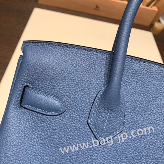 エルメスバーキン 30センチトゴ Togo R2/Blue Agate ブルーアガットゴールド金具 birkin30-052 全手縫い