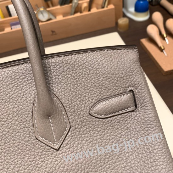 エルメスバーキン 30センチトゴ Togo M8/Gris Asphalt  グリアスファルトゴールド金具 birkin30-053 全手縫い