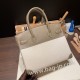 エルメスバーキン 30センチスイフト swift & Canvasswift & Canvas エトゥープシルバー金具 birkin30-084 全手縫い