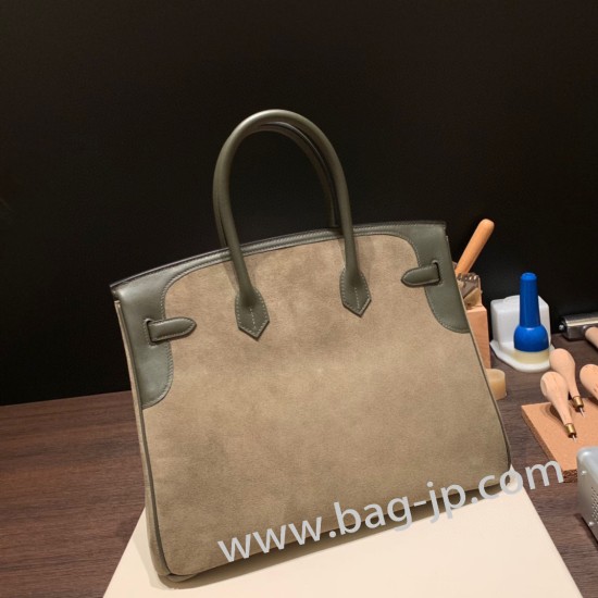 エルメスバーキン 35センチ swift スイフト & chamois  Silver Hardware シルバー金具  birkin35-006 全手縫い