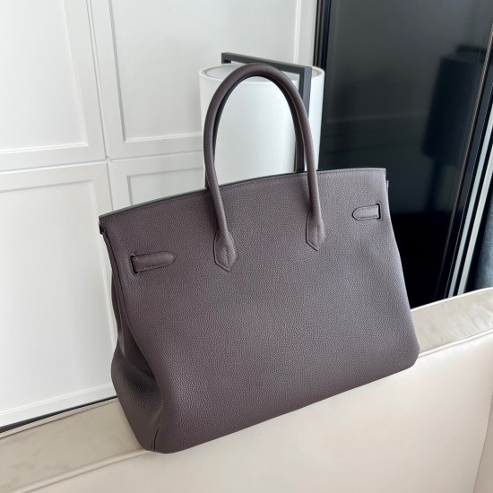 バーキン 40 Birkin40cm 46/ Ebene  エベーヌ，トゴ togo，シルバー金具全手縫い