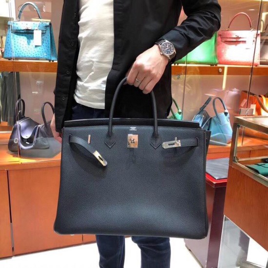 バーキン 40 Birkin40cm  89/ Black (Noir) ブラックトゴ togoシルバー金具  全手縫い