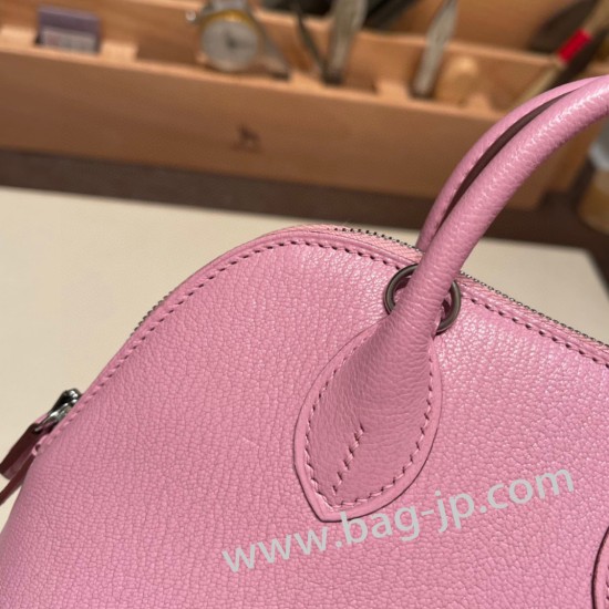 エルメス ボリード ミニ シェブルミゾル  Chevre モーヴシルベストルX9 /Mauve Sylvestre   シルバー金具  bolide-mi033 全手縫い