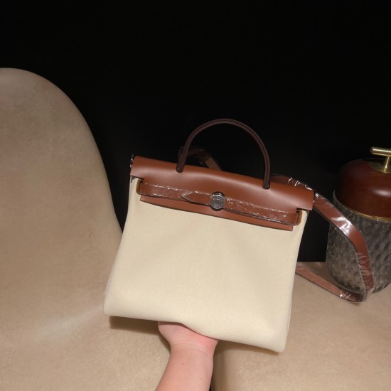 エルメス(Hermes) エールバッグ ジップ 31 2WAY ハンドバッグ Herbag Zip 31 ツイルアッシュ Beige  ベージュ hebag31-005 全手縫い