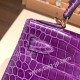 エルメス ケリー 28cm Kelly 28cm  Porosus Crocodile ヴィオレ 96 / Violet  ゴールド金具  kelly28-034 全手縫い