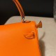 エルメス ケリードールピクトKelly dole pictoswift 93 Orange シルバー金具 全手縫い