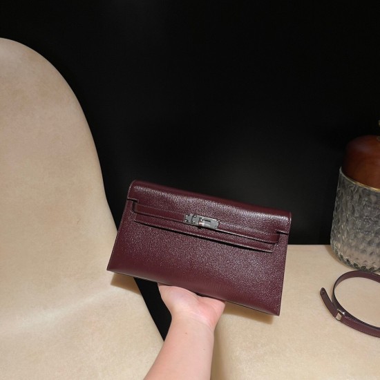 エルメス ショルダーバッグ レディース HERMES ケリー エラン Elan  シェブルミゾル Chevre シェブルミゾル Chevre 0G/Rouge Sellier ルージュセリエ kellyelan-009 全手縫い