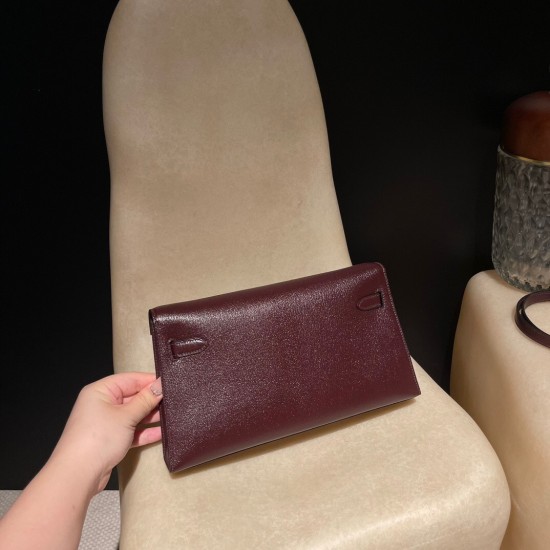 エルメス ショルダーバッグ レディース HERMES ケリー エラン Elan  シェブルミゾル Chevre シェブルミゾル Chevre 0G/Rouge Sellier ルージュセリエ kellyelan-010 全手縫い