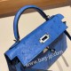 エルメスケリーミニ Kelly bag miniMini Kelly New stock  オーストリッチ ostrich ミコノス 7Q/ Mykonos シルバー金具 kellymini-014 全手縫い