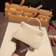 エルメスケリーミニ Kelly bag miniMini Kelly New stock  オーストリッチ ostrich パルシュマン 3C /Parchemin   ゴールド金具   kellymini-016 全手縫い