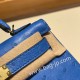 エルメスケリーミニ Kelly bag miniMini Kelly New stock  オーストリッチ ostrich ミコノス 7Q/ Mykonos ゴールド金具   kellymini-020 全手縫い