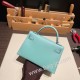 エルメスケリーミニ Kelly bag miniMini Kelly New stock  シェブルミゾル  Chevre ラゴン 7V /Lagon シルバー金具 kellymini-028 全手縫い