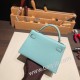 エルメスケリーミニ Kelly bag miniMini Kelly New stock  シェブルミゾル  Chevre アクア 79 /Aqua シルバー金具 kellymini-029 全手縫い