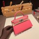 エルメスケリーミニ Kelly bag miniMini Kelly New stock  シェブルミゾル  Chevre ローズアザレ 8W/ Rose Azalee シルバー金具 kellymini-032 全手縫い