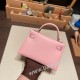 エルメスケリーミニ Kelly bag miniMini Kelly New stock  シェブルミゾル  Chevre ローズサクラ 3Q /Rose Sakura   シルバー金具 kellymini-033 全手縫い