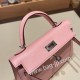 エルメスケリーミニ Kelly bag miniMini Kelly New stock  シェブルミゾル  Chevre ローズサクラ 3Q /Rose Sakura   シルバー金具 kellymini-033 全手縫い