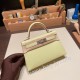 エルメスケリーミニ Kelly bag miniMini Kelly New stock  シェブルミゾル  Chevre ジョーヌブルジョン R9 /Jaune Bourgeon シルバー金具 kellymini-034 全手縫い