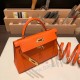 エルメスケリーミニ Kelly bag miniMini Kelly New stock  シェブルミゾル  Chevre オレンジ 93 /Orange ゴールド金具 kellymini-035 全手縫い