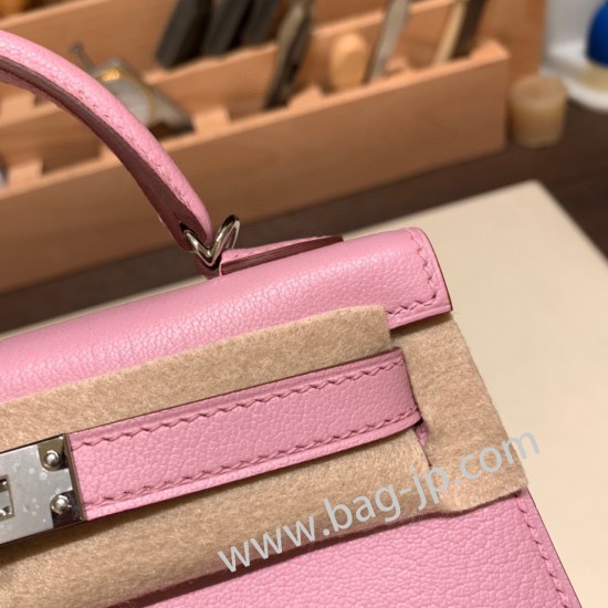 エルメスケリーミニ Kelly bag miniMini Kelly New stock  シェブルミゾル  Chevre モーヴシルベストル X9 /Mauve Sylvestre シルバー金具 kellymini-038 全手縫い