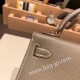 エルメスケリーミニ Kelly bag miniMini Kelly New stock  ヴォーエプソン Epsom グリエレファント 8C /Elephant Grey ゴールド金具 kellymini-040 全手縫い