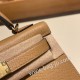 エルメスケリーミニ Kelly bag miniMini Kelly New stock  ヴォーエプソン Epsom チャイ 0M/Chai ゴールド金具 kellymini-050 全手縫い