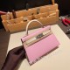 エルメスケリーミニ Kelly bag miniMini Kelly New stock  ヴォーエプソン Epsom モーヴシルベストル X9 /Mauve Sylvestre & クレ 10 /Craie シルバー金具 kellymini-055 全手縫い