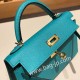 エルメスケリーミニ Kelly bag miniMini Kelly New stock  ヴォーエプソン Epsom ブルーパオン 7F/ Blue Paon ゴールド金具 kellymini-060 全手縫い