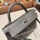 エルメスケリーミニ Kelly bag miniMini Kelly New stock  ヴォーエプソン Epsom グリメイヤー 0L/ Gris Meyer シルバー金具 kellymini-075 全手縫い