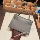 エルメスケリーミニ Kelly bag miniMini Kelly New stock  ヴォーエプソン Epsom グリメイヤー 0L/ Gris Meyer シルバー金具 kellymini-075 全手縫い