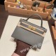 エルメスケリーミニ Kelly bag miniMini Kelly New stock  ヴォーエプソン Epsom グリメイヤー 0L/ Gris Meyer ゴールド金具 kellymini-076 全手縫い