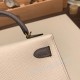 エルメスケリーミニ Kelly bag miniMini Kelly New stock  ヴォーエプソン Epsom クレ10 /Craie & エタン 8F/Etain ゴールド金具 kellymini-083 全手縫い