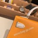 エルメスケリーミニ Kelly bag miniMini Kelly New stock  ヴォーエプソン Epsom ソレイユ 9H/Soleil & ホワイト 01/White ゴールド金具 kellymini-087 全手縫い