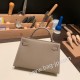 エルメスケリーミニ Kelly bag miniMini Kelly New stock  ヴォーエプソン Epsom エトゥープ18 /Étoupe Grey シルバー金具 kellymini-089 全手縫い