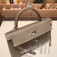 エルメスケリーミニ Kelly bag miniMini Kelly New stock  ヴォーエプソン Epsom エトゥープ18 /Étoupe Grey シルバー金具 kellymini-089 全手縫い