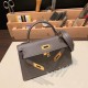 エルメスケリーミニ Kelly bag miniMini Kelly New stock  ヴォーエプソン Epsom エタン 8F /Etain ゴールド金具 kellymini-091 全手縫い